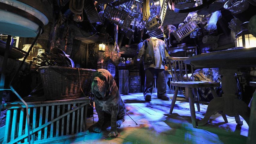 Hagrids Hütte aus Harry Potter bei der Warner Brothers Studio Tour in Watford, England