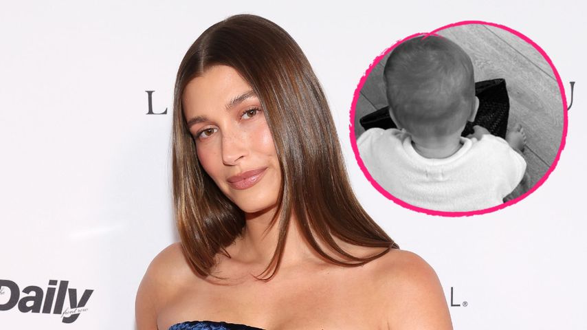 Collage: Hailey Bieber und Jack Blues Bieber