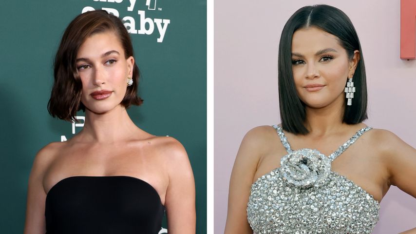 Collage: Hailey Bieber und Selena Gomez