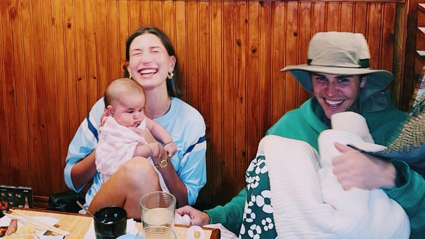 Hailey und Justin Bieber mit einem Baby, Januar 2023