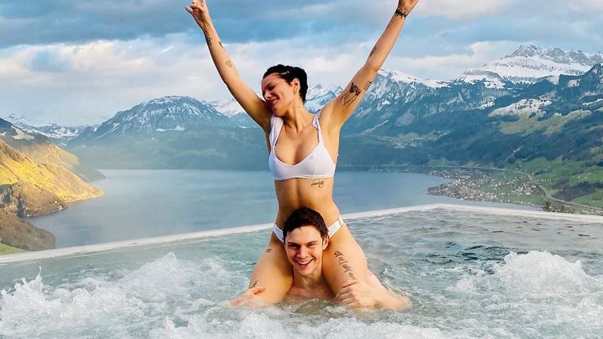 Halsey und Evan Peters im Februar 2020 in der Schweiz