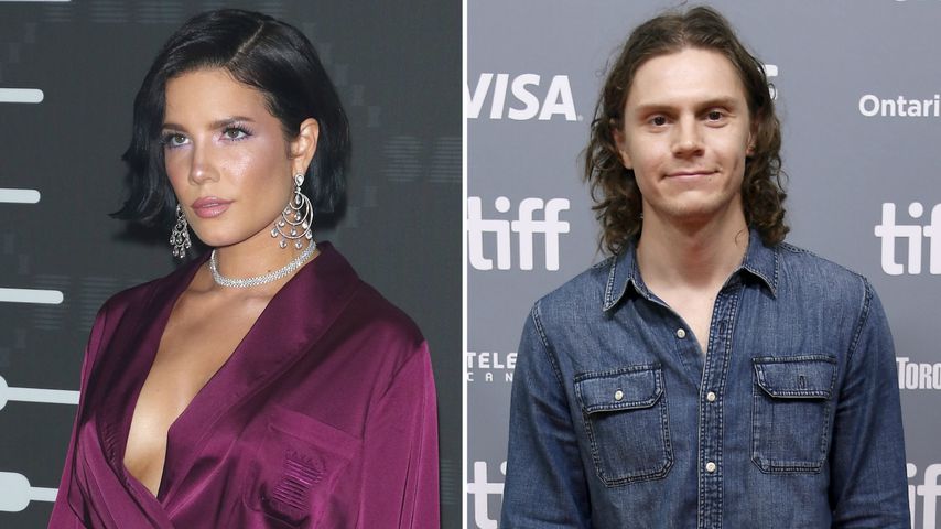 Collage: Sängerin Halsey und Schauspieler Evan Peters