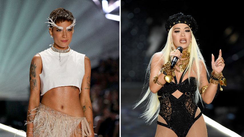 Mit Feder-Augenbrauen: Halsey & Rita Ora rocken VS-Catwalk!