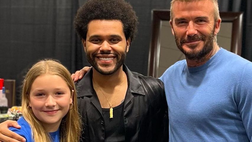 Harper Seven Beckham, The Weeknd und David Beckham in Miami im August 2022