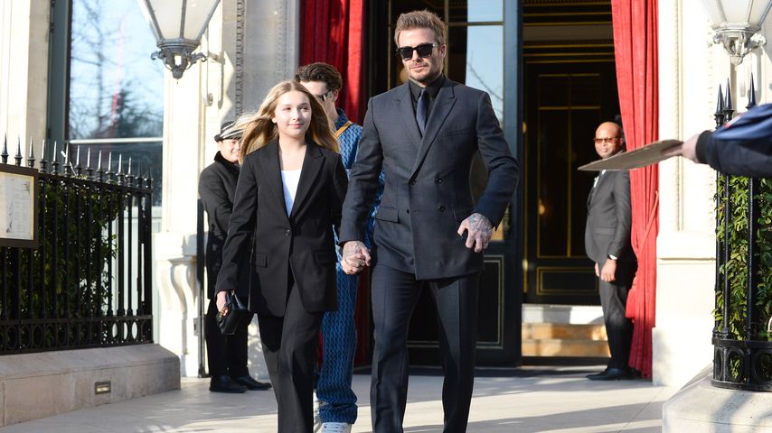 Süßer Partnerlook: David Beckham und Tochter auf Modenschau