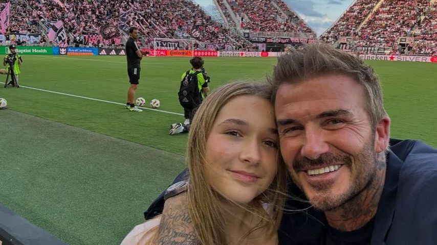 Harper Seven Beckham und David Beckham im Juni 2024