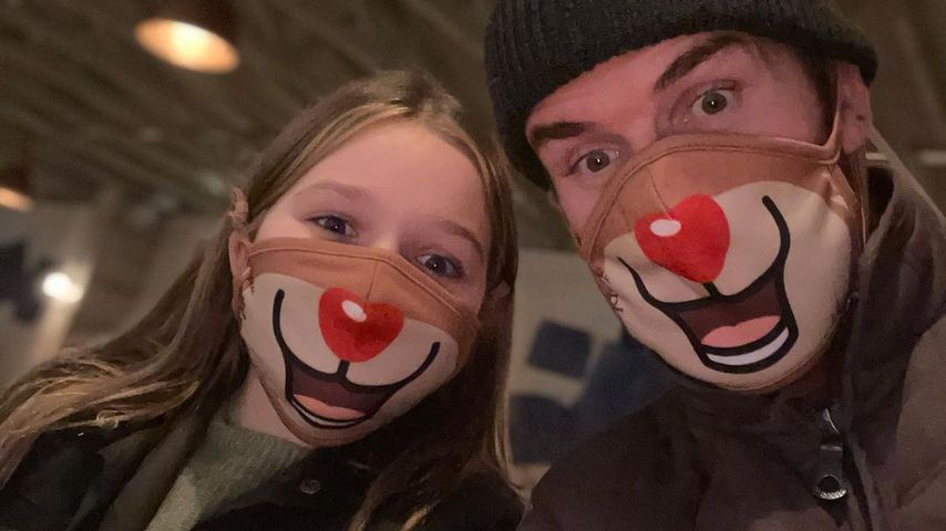 David Beckham und Tochter Harper im Weihnachtspartnerlook