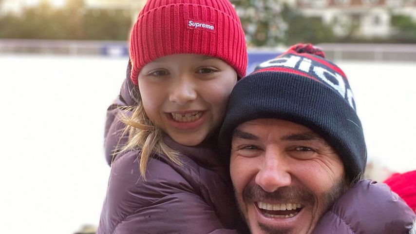 Harper Seven Beckham mit ihrem Vater David