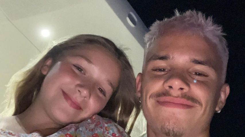 Harper und Romeo Beckham im August 2022