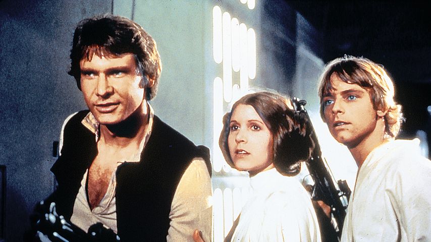 Harrison Ford, Carrie Fisher und Mark Hamill in "Krieg der Sterne"