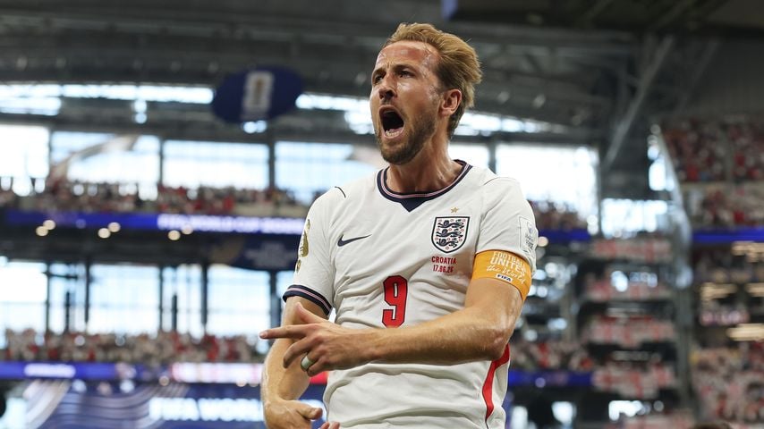 Harry Kane jubelt nach seinem Tor für England gegen Kroatien bei der WM 2026 in Arlington