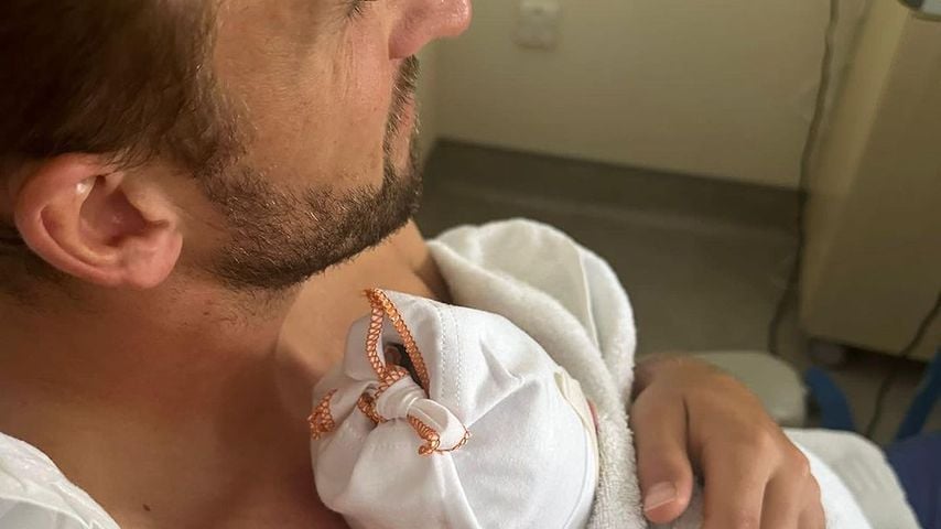 Harry Kane mit seinem Sohn, August 2023