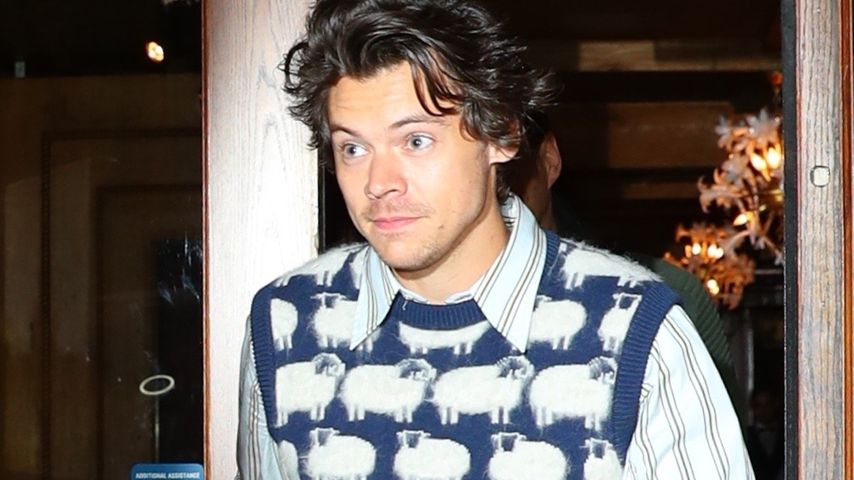Schräger Opa-Look mit Schaf-Pulli: Harry Styles ohne Style?