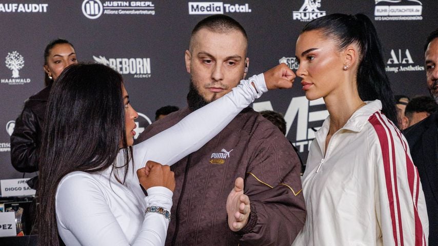 Hati Suarez und Nelly Noire bei der Pressekonferenz zu Fame Fighting 4 im Atlantic Hotel Essen