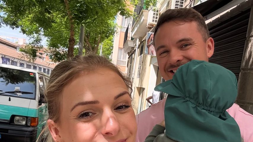 HealthyMandy, FitnessOskar und ihr Sohn im Mai 2025
