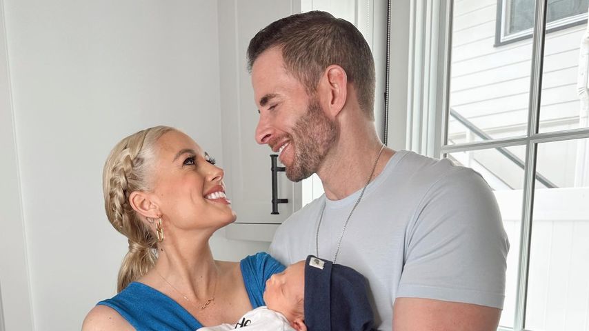 Heather Rae Young und Tarek El Moussa mit ihrem Sohn im April 2023