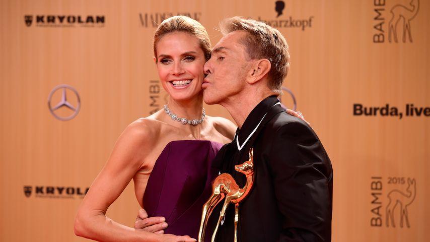 Model Heidi Klum und Modedesigner Wolfgang Joop, November 2015