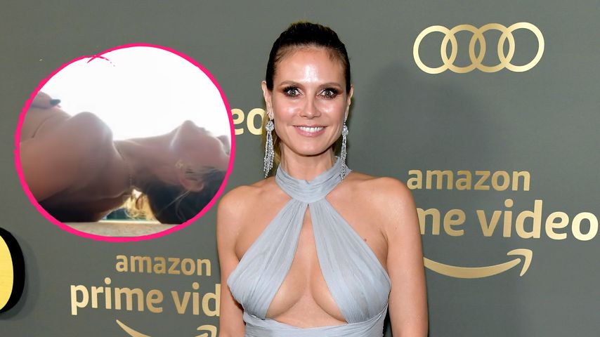 Sie macht's schon wieder: Heidi Klum rekelt sich oben ohne