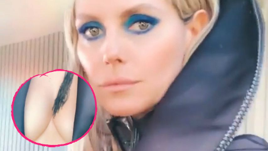 Leder-Look und XXL-Dekolleté: Das ist wirklich Heidi Klum!