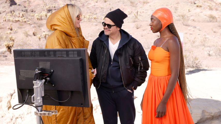 Heidi Klum, Kristian Schuller und Somajia nach dem "GNTM"-Shooting