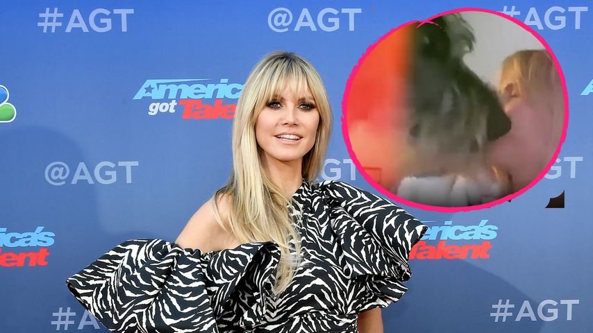 Feuchter Kuss: Hier lässt sich Heidi Klum vom Hund knutschen