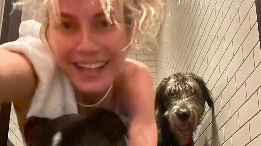 Heidi Klum mit ihren Hunden im Januar 2021