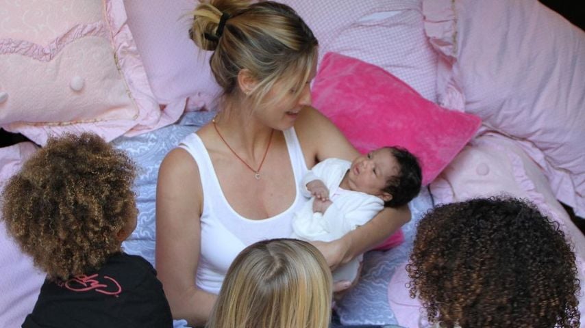 Heidi Klum mit ihren Kindern Lou, Henry, Leni und Johan