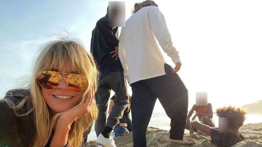 Heidi Klum verbringt mit Tom und Kids Familientag am Strand