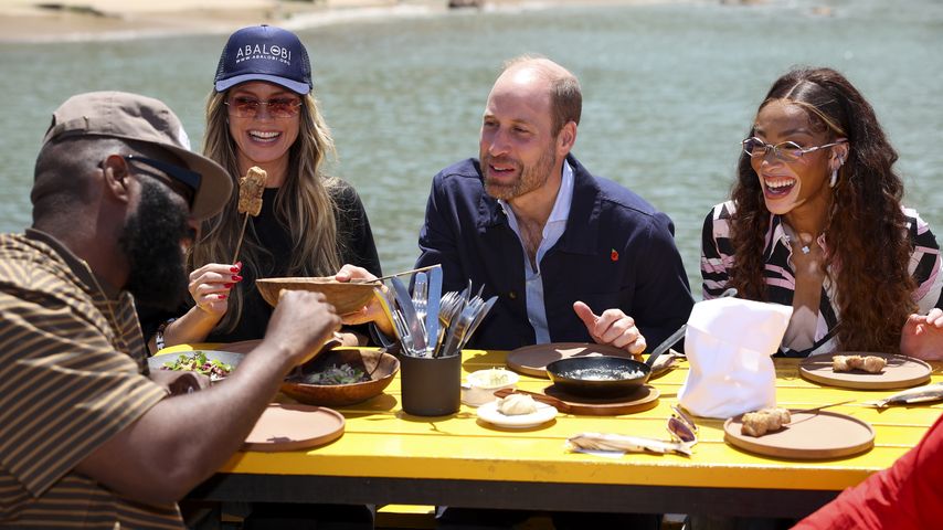 Prinz William genießt ein Lunch Date mit Model Heidi Klum