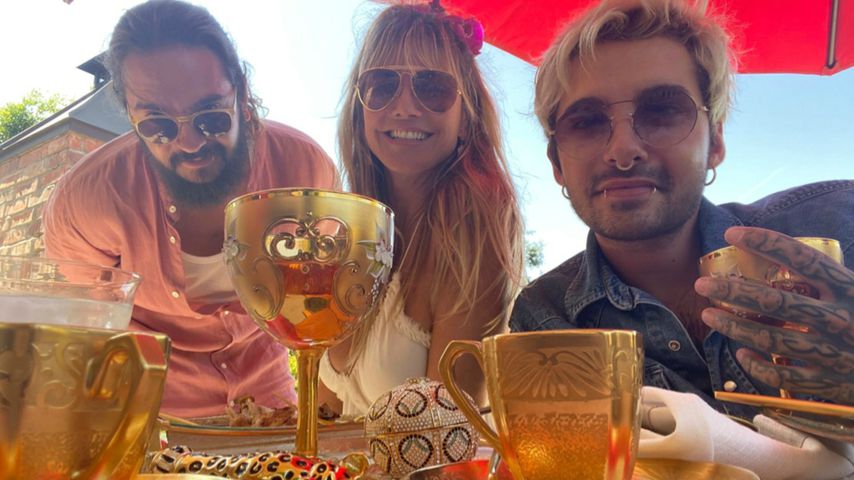 Heidi Klum mit den Brüdern Tom und Bill, Mai 2020