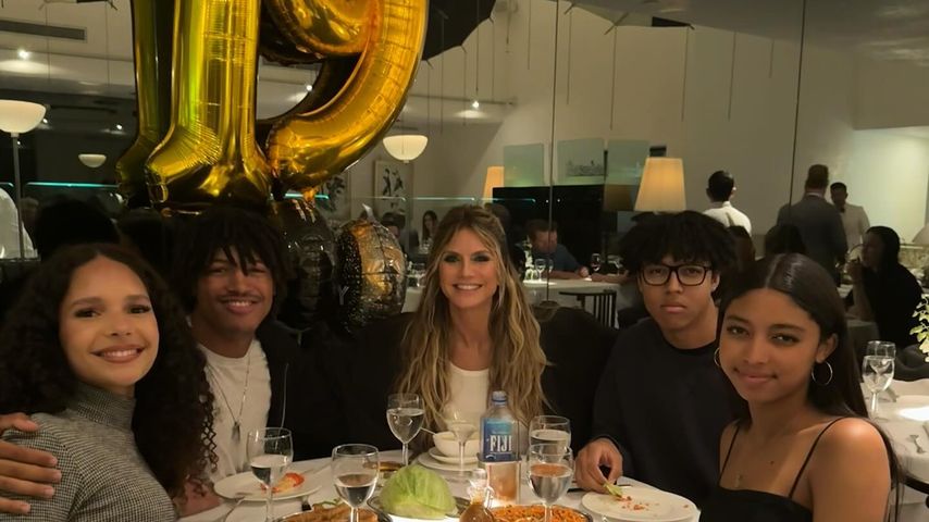 Heidi Klum und ihr Sohn Henry, seine Freundin, Sohn Johan und Tochter Lou im September 2024