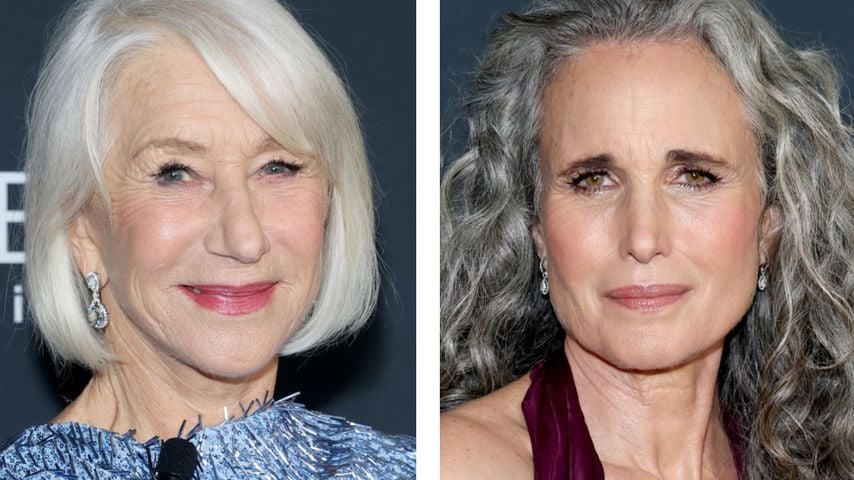 Helen Mirren & Andie MacDowell glänzen stolz mit grauem Haar
