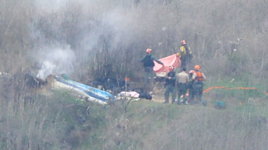 Helikopterwrack nach dem Absturz im Januar 2020