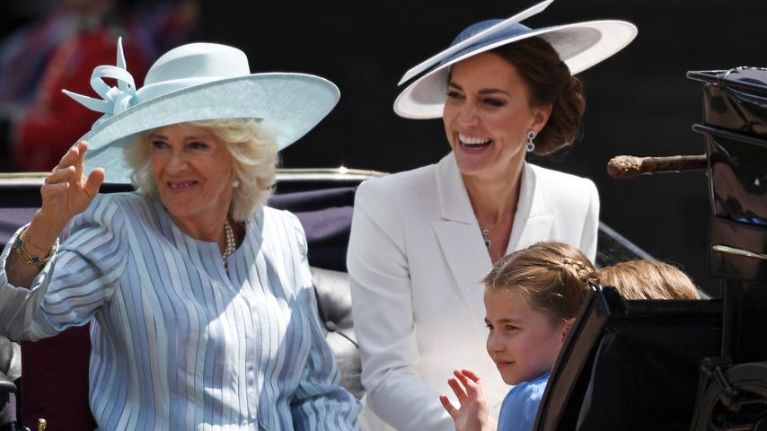 Herzogin Camilla, Herzogin Kate und Prinzessin Charlotte im Juni 2022