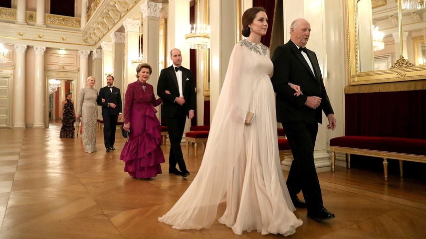 Herzogin Kate und König Harald von Norwegen im Februar 2018