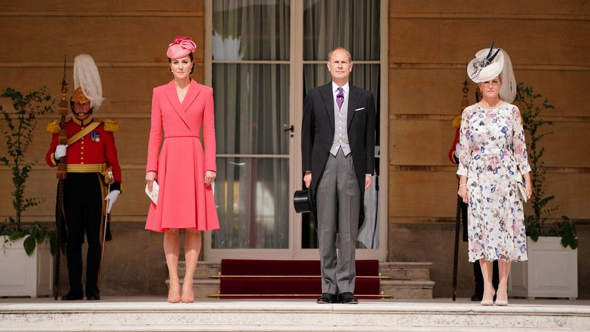 Herzogin Kate, Prinz Edward und Gräfin Sophie bei der Gartenparty im Buckingham Palace, Mai 2022
