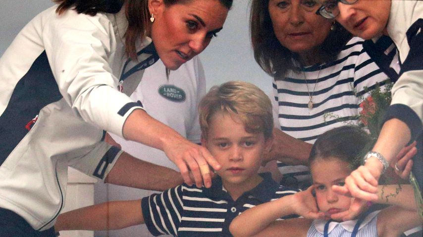 Herzogin Kate mit ihren Kindern Prinz George und Prinzessin Charlotte, August 2019