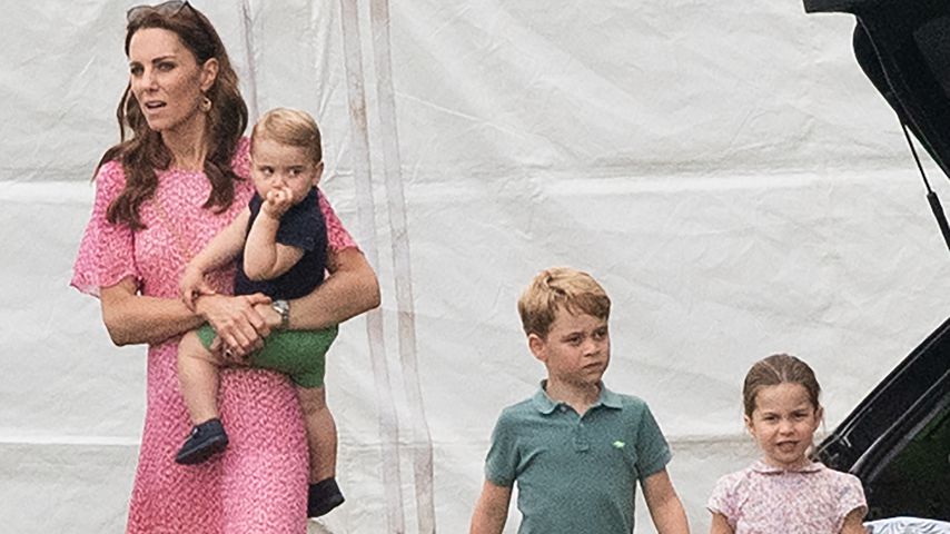 Herzogin Kate, Prinz Louis, Prinz George und Prinzessin Charlotte im Juli 2019