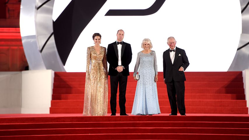 Herzogin Kate, Prinz William, Herzogin Camilla und Prinz Charles bei der Weltpremiere von "No Time T