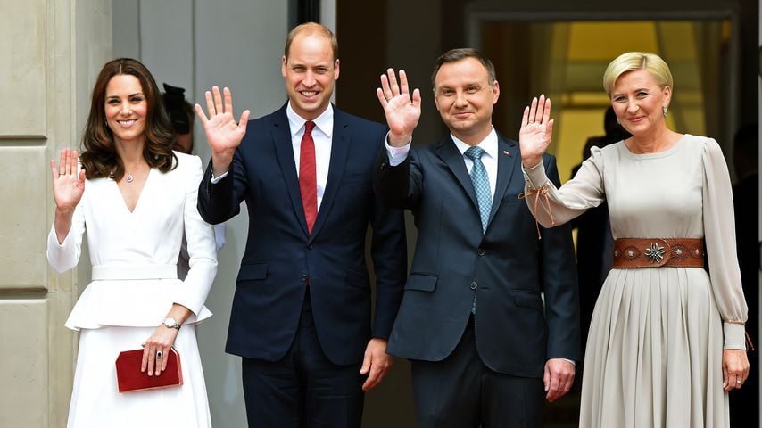 Herzogin Kate, Prinz William, Polens Präsident Andrzej Duda und seine Frau Agata Kornhauser-Duda