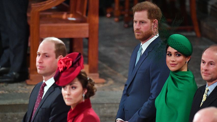 Prinz William und Prinz Harry mit ihren Frauen Kate und Meghan