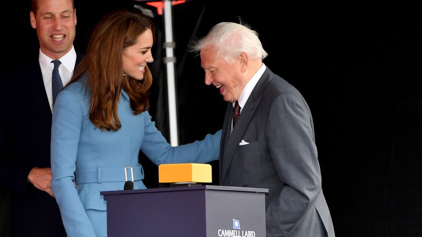 Prinz William, Herzogin Kate und David Attenborough in Birkenhead