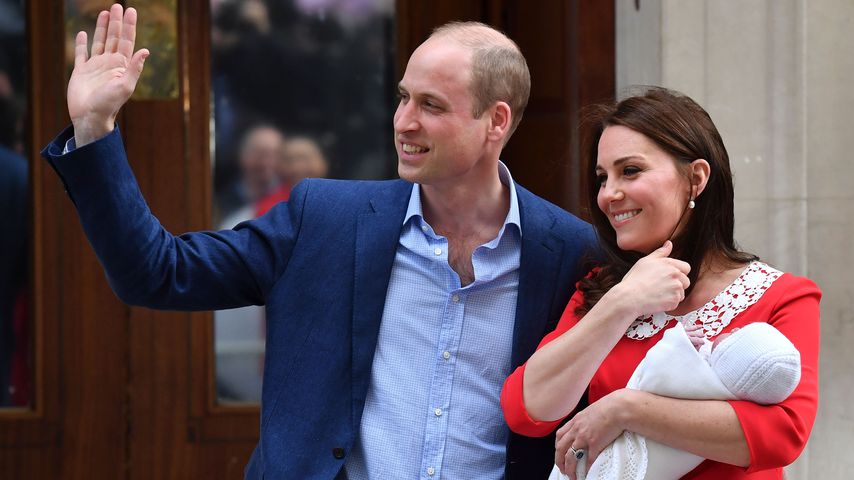 Prinz William mit Herzogin Kate und Söhnchen Prinz Louis, April 2018