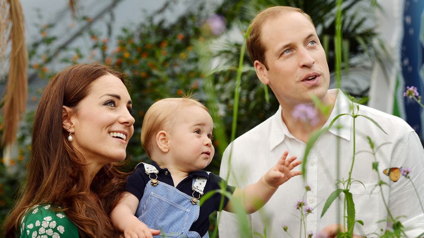 Herzogin Kate mit Prinz William und Söhnchen, Prinz George, Juli 2014