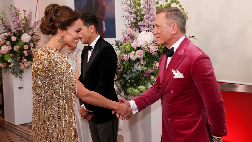 Herzogin Kate und Daniel Craig bei der "James Bond 007: Keine Zeit zu sterben"-Premiere, 2021