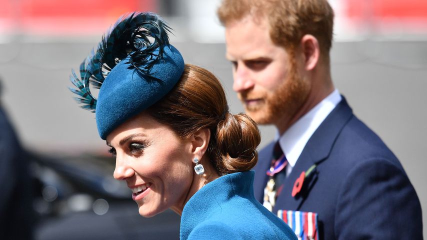 Herzogin Kate und Prinz Harry im April 2019 in London