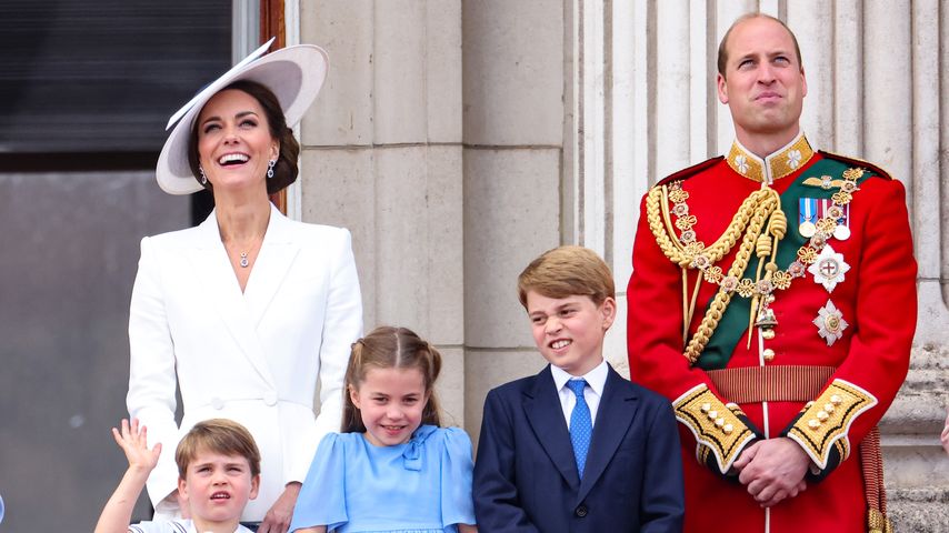 Herzogin Kate und Prinz William mit ihren Kindern bei Trooping the Colour 2022