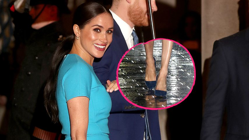 Nicht zimperlich: Meghan lief in 575-Euro-Heels durch Regen