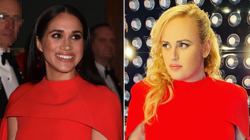 Wie Herzogin Meghan: Rebel Wilson rockt rotes Cape-Kleid!