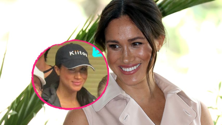 Herzogin Meghan half inkognito mit Kappe bei Charity aus